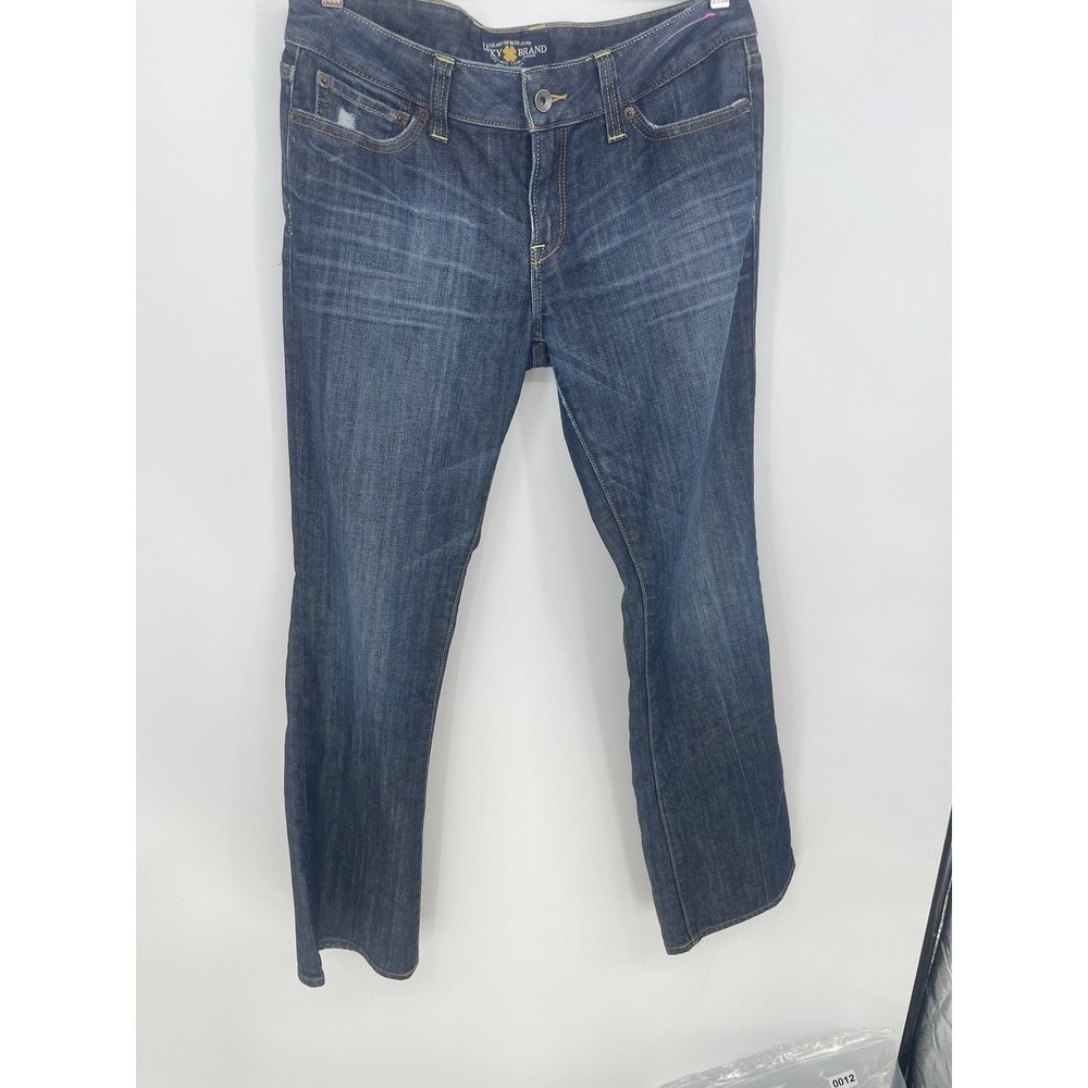Lucky Brand Lola Bootcut Fit Dark Blue Wash Distressed‎  Jeans Size 10/30 Q0013
